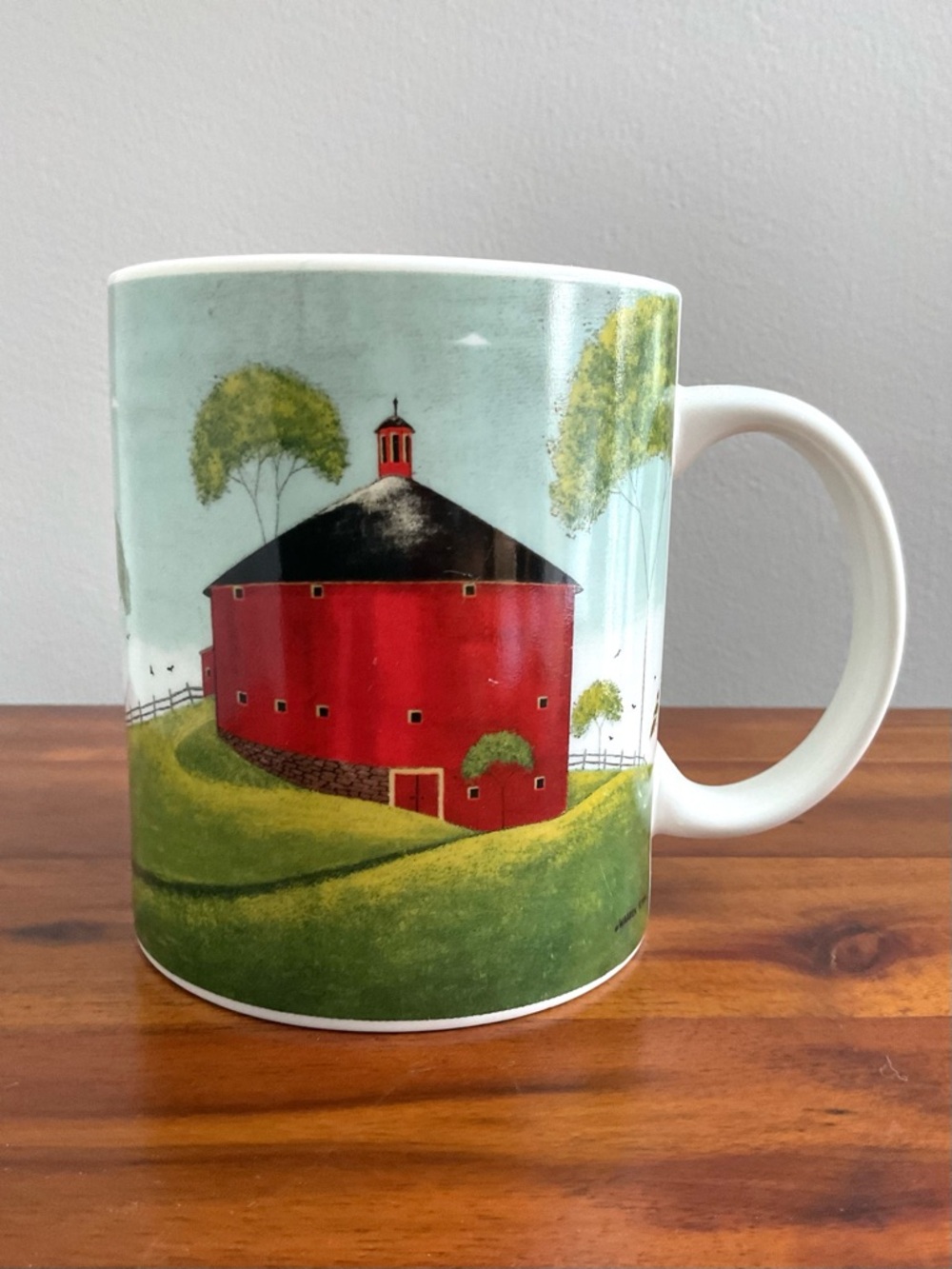 Red Barn Folk Art Mug Gibson Home Warren Kimble Style Farmhouse Cup
